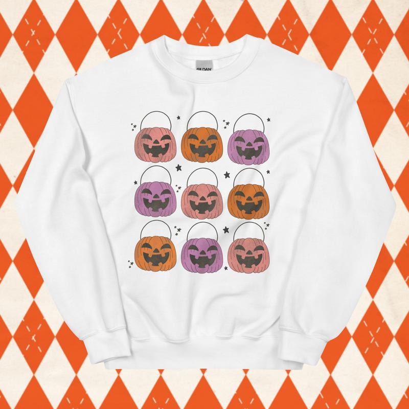 Halloween Candy Basket Crewneck -  Unisex Relaxed Fit Printed in USA Casual Comfort Cotton Top Athletic Boho Chic All...