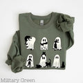 Halloween Cat Sweatshirt, Ghost Sweatshirt, Ghost Cat Shirt, Happy Halloween, Retro Spooky Season, Black Cat Sweatshirt...