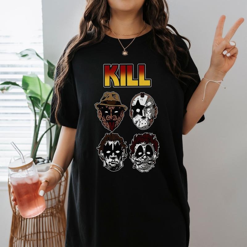 Halloween Characters Shirt Michael Myers Jason Voorhees Freddy Krueger Leatherface Shirt Hoodie, Sweatshirt