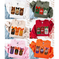 Halloween Christmas Drink Coquette Cotton Sweatshirt, Retro Dr.P3pper Sweatshirt, Favorited Energy Drink, Christmas...