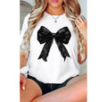 Halloween Coquette Bow Shirt, Black Coquette T-shirt, Spooky Season Bats Tee, Halloween Apparel Shirt, Trendy Halloween...
