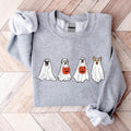 Halloween Dog Sweatshirt, Funny Ghost Dog Halloween Hoodie, Dog Lover Gift Sweater, Spooky Season Long Sleeve. T-Shirts