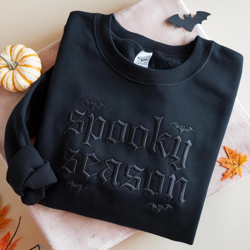 Halloween Embroidered Sweatshirt Halloween Spooky Season Sweatshirt Sarcasm shirt Funny gift for friend Dark Humor Gothic...
