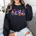 Halloween Ghost Neon Sweatshirt, Coquette Bow Girls Shirt, Neon Spooky Ghosts Sweater, Spooky Season Women T-Shirt Hoodie