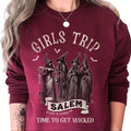 Halloween Girls Trip Salem 1692 Sweatshirt & T-shirt, Salem Time to Get Wicked Vintage Halloween 1692 Sweatshirt &...