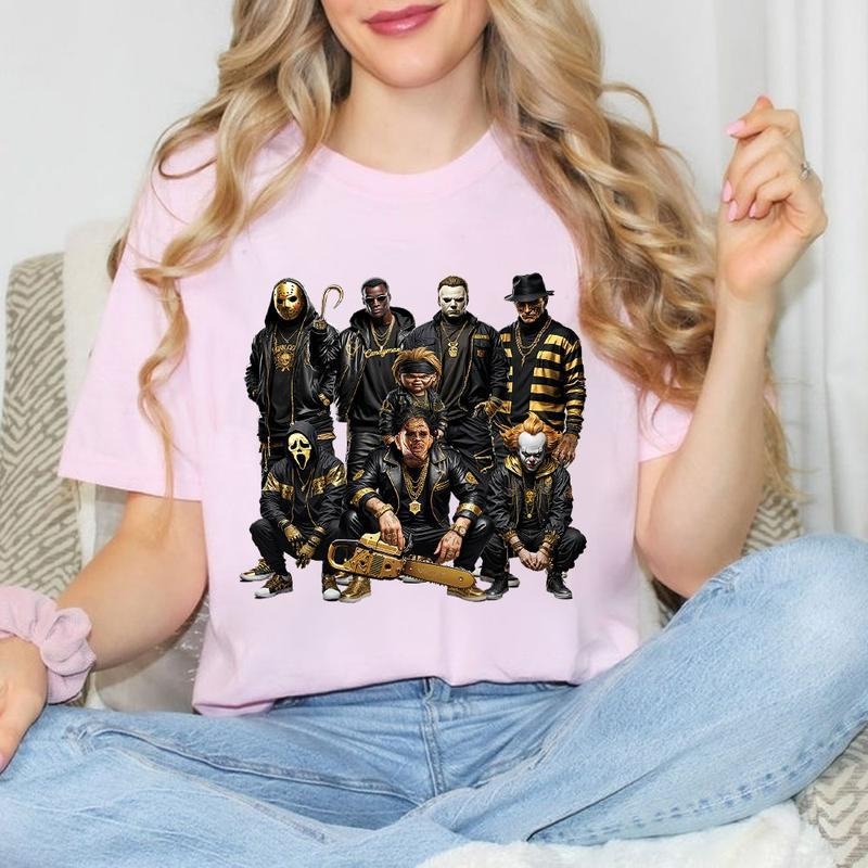 Halloween Horror Characters Shirt, Halloween Graphic Tee Shirt, Shirt Horror Halloween Hoodie, Sweatshirt