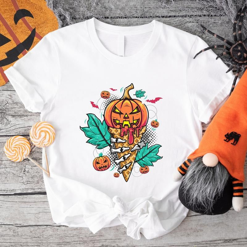 Halloween Ice Cream Shirt, Spooky Ice Cream T-Shirt, Funny Pumpkin Gift Tee, Ice Cream Lover Gift Shirt, Boo Day...