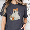 Halloween Lace Ghost T-Shirt, Spooky Coquette T-Shirt, Girly Ghost Lacey Ghost T-Shirt, Spooky Season T-Shirt, Ghost...
