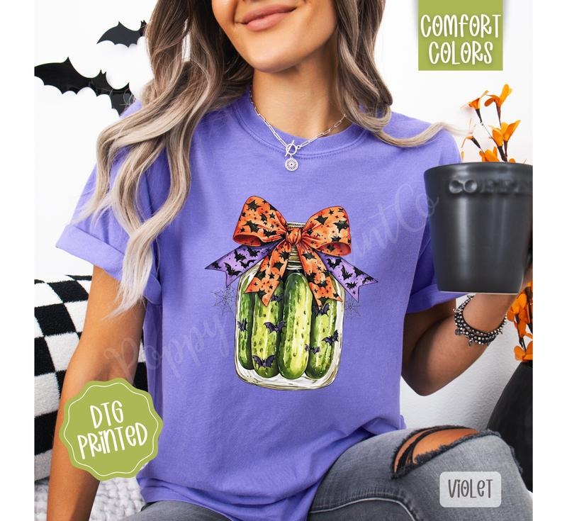 Halloween Pickles Comfort Colors, Trendy Women's Fall Tshirt Hoodie, Sweatshirt | RetroVerseTees.com