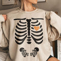 Halloween Skeleton Twins Pregnancy Shirt - Funny Maternity Sweatshirt with Baby Skeletons, Cute Spooky Mom T-shirt, Fall...