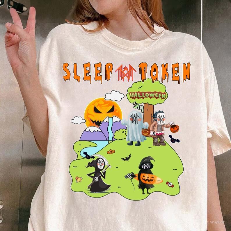 Halloween Sleep Token Shirt Scary Characters Horror Spooky Vibes Tshirt Hoodie, Sweatshirt | RetroVerseTees.com