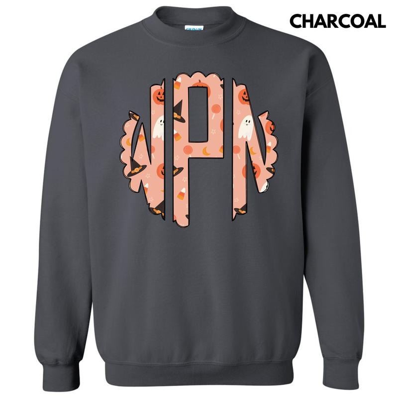 Halloween Things Monogram Sweatshirt 'NLB' T-Shirts, Hoodie | RetroVerseTees.com