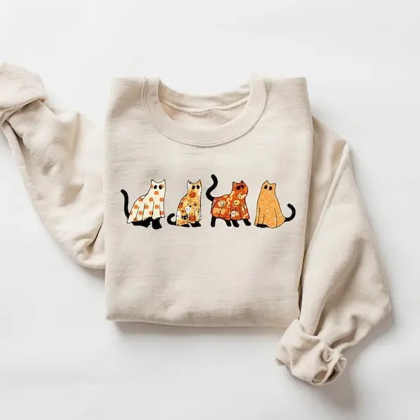 Halloween shirt, Cat shirt, Ghost Shirt, Halloween shirt, Halloween Cat Shirt, Cat Lover Shirt, Black Cat Shirt, Spooky...