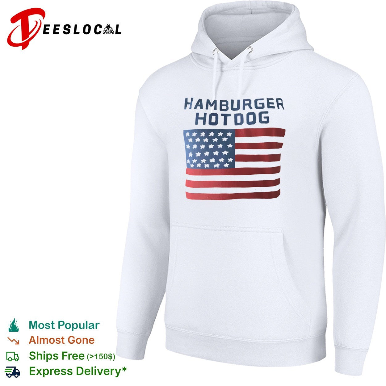 Hamburger Hotdog American Flag July 4th Independence shirt