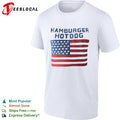 Hamburger Hotdog American Flag July 4th Independence shirt