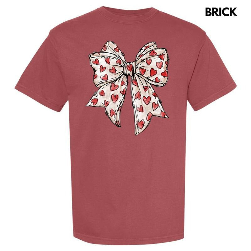 Hand Drawn Heart Bow Comfort Colors T-Shirt 'NLB' Hoodie, Sweatshirt | RetroVerseTees.com