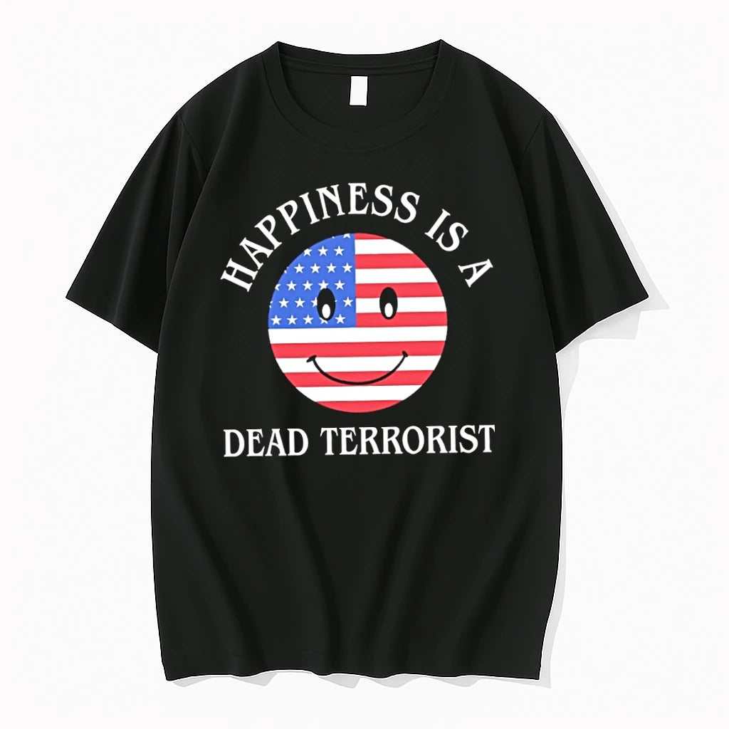 Happiness Is A Dead Terrorist American Flag Smiley Tshirts Sweater