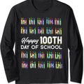 Happy 100th Day Of School Student Gift 100 Days Of School Long Sleeve T-Shirt Hoodie, Sweatshirt | RetroVerseTees.com