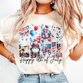 Happy 4th of July Brushstroke T-Shirt, Retro 4th of july, 4th of july T-Shirt, kids 4th of july T-Shirt, Memorial Day...