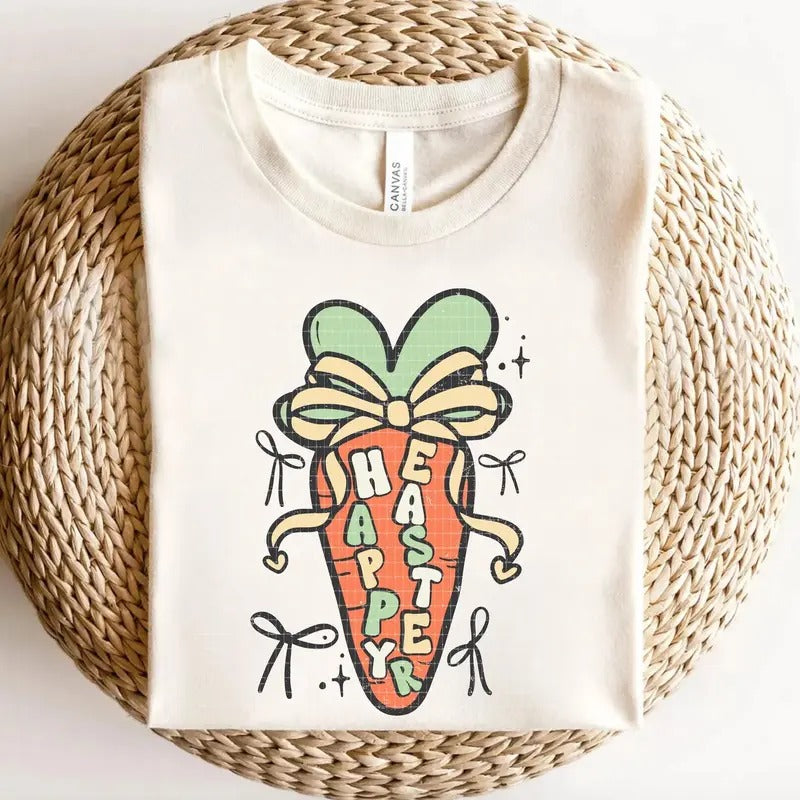Happy Easter Coquette Carrot DTF Transfers - THIS IS NOT A SHIRT Hoodie, Sweatshirt | RetroVerseTees.com