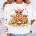 Happy Easter Day Highland Cow T-Shirt, Retro Easter T-Shirt, Easter Day T-Shirt, Easter Bunny T-Shirt, Cute Cow T-Shirt,...