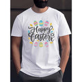 Happy Easter Print T Shirt, Tees For Men, Casual Short Sleeve T-shirt For Summer Made in USA Hoodie, Sweatshirt