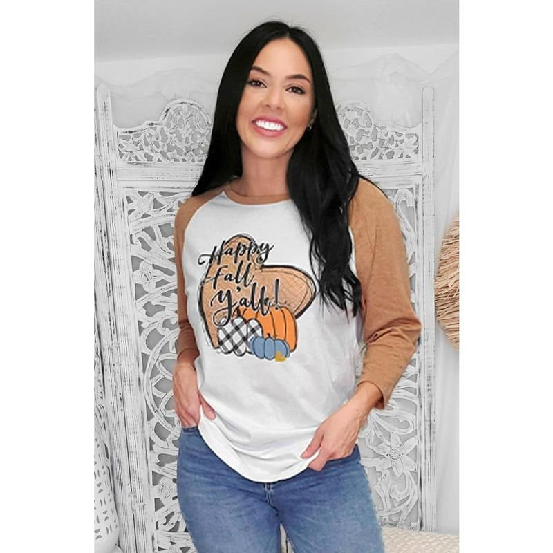 Happy Fall Y'all Raglan T-Shirts, Hoodie, Sweatshirt | RetroVerseTees.com