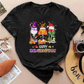Happy Hallothanksmas Wine Sweatshirt, Funny Happy Hallothanksmas Wine Shirt, Wine Christmas Shirt Gift For Wine Lover Hoodie