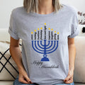 Happy Hanukkah T-Shirt, Matching Jewish Saying Family Shirt, Holiday Gift Tee, Menorah Shirt For Woman. Hoodie, Sweatshirt