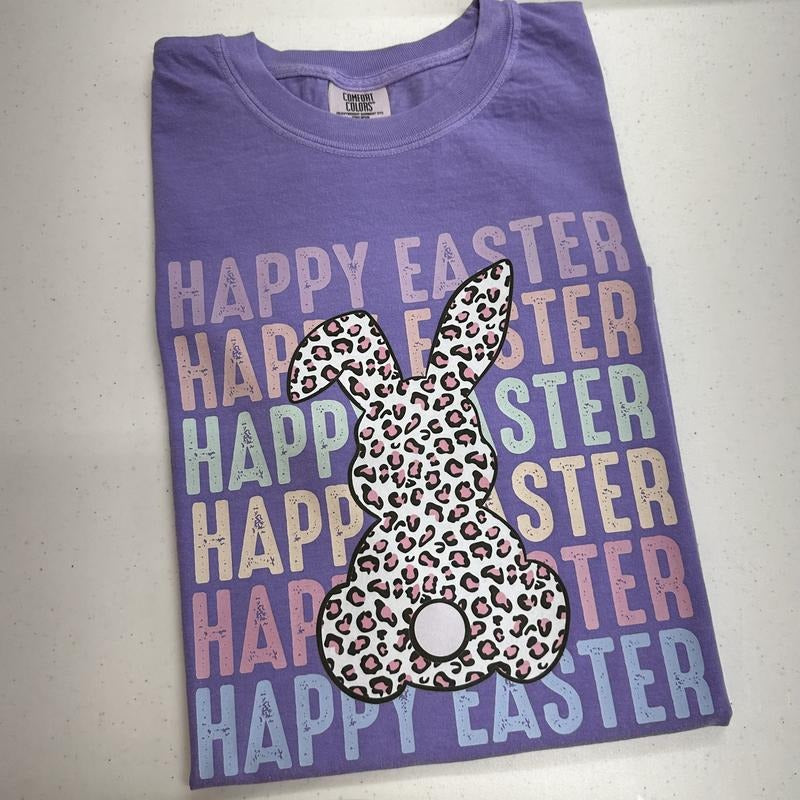 Happy Happy Easter Bunny Comfort Colors T-Shirt Hoodie, Sweatshirt | RetroVerseTees.com