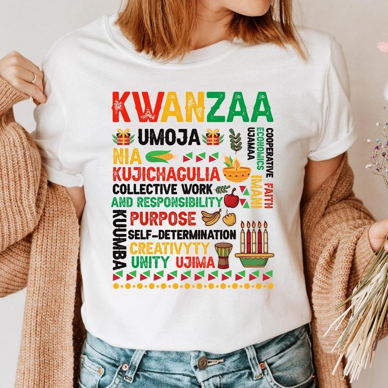 Happy Kwanzaa Drum Kinara Seven Candles Africa Shirt, Principles Of Kwanzaa Sweatshirt, African Culture Hoodie, Jewish...