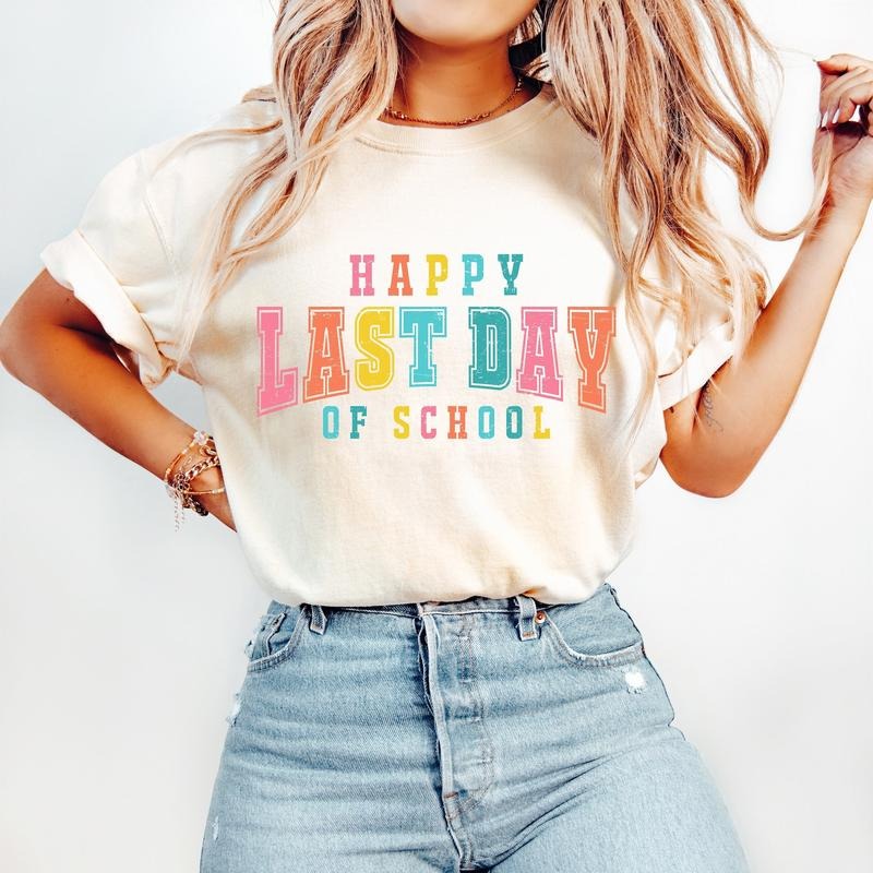 Happy Last Day of School T-Shirt, Doodle Teacher T-Shirt, End of School Year T-Shirt, Teacher Summer T-Shirt, Summer...