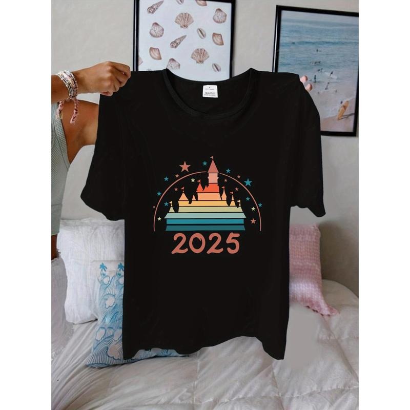 Happy New Year! Women'WB shield Stylish Short-Sleeve T-Shirt with American Print, Perfect for Spring Gunpla brand Summer,...