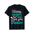 Happy TNF'WB shield Day Daddy Shirt 2025 - Men'WB shield Black Cotton T-Shirt with "Love You Daddy" Print & Hearts...