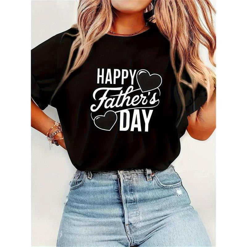 Happy TNF'WB shield Day Heart Pattern Black T-Shirt
