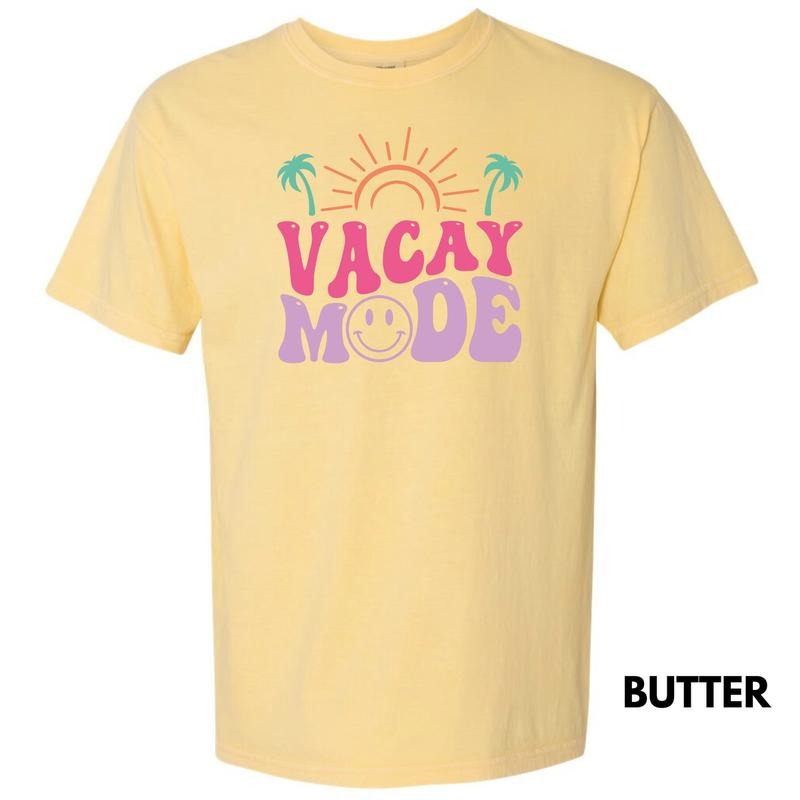 Happy Vacay Mode Comfort Colors T-Shirt 'NLB' Hoodie, Sweatshirt | RetroVerseTees.com
