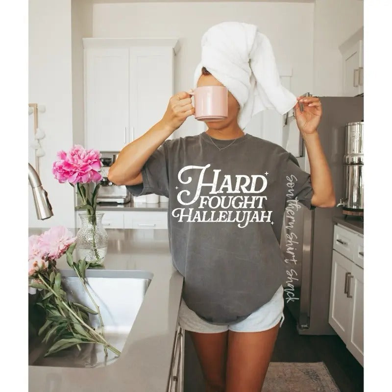 Hard fought hallelujah | pepper  comfort colors t shirt Hoodie, Sweatshirt | RetroVerseTees.com