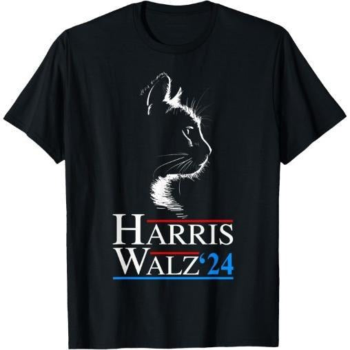 Harris Waltz 2024 Cat Election Kamala Harris Tim Walz 2024 T-Shirt made in usa Hoodie, Sweatshirt | RetroVerseTees.com