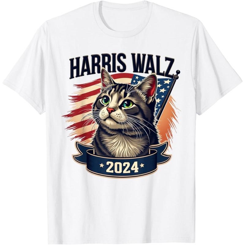 Harris Walz 2024 Funny Cat Kamala Harris Tim Walz Waltz T-Shirt made in usa Hoodie, Sweatshirt | RetroVerseTees.com