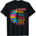 Harris Walz Peace Love Equality Hope Diversity T-Shirt made in usa Hoodie, Sweatshirt | RetroVerseTees.com