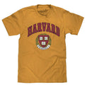 Harvard Veritas Shield College T-Shirt - Mustard Yellow Hoodie, Sweatshirt | RetroVerseTees.com