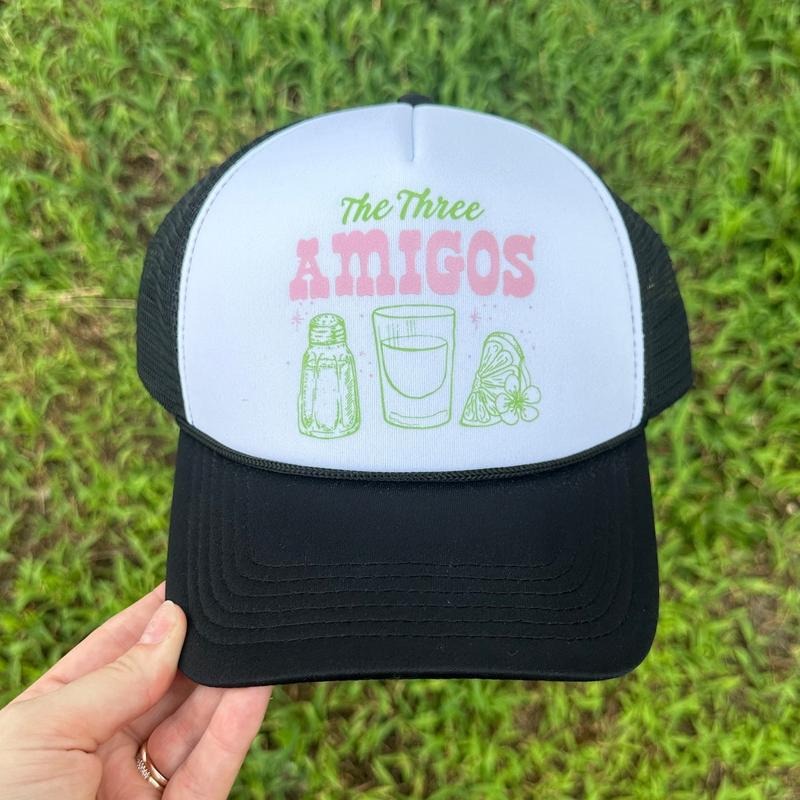 Hat - Three Amigos Foam Mesh Trucker Hat 'NLB' T-Shirts, Hoodie, Sweatshirt | RetroVerseTees.com