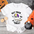 Hat Trick or Treat Shirt, Hockey Halloween T-Shirt, Cute Ghost Tee, Matching Hockey Player Halloween Gift Tee, Boo Day...