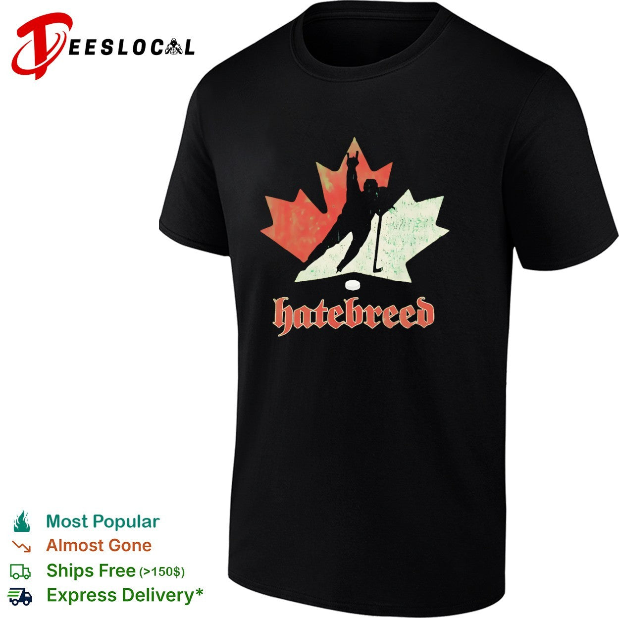 Hatebreed Distressed Canadian Maple Leaf Hockey Player shirt