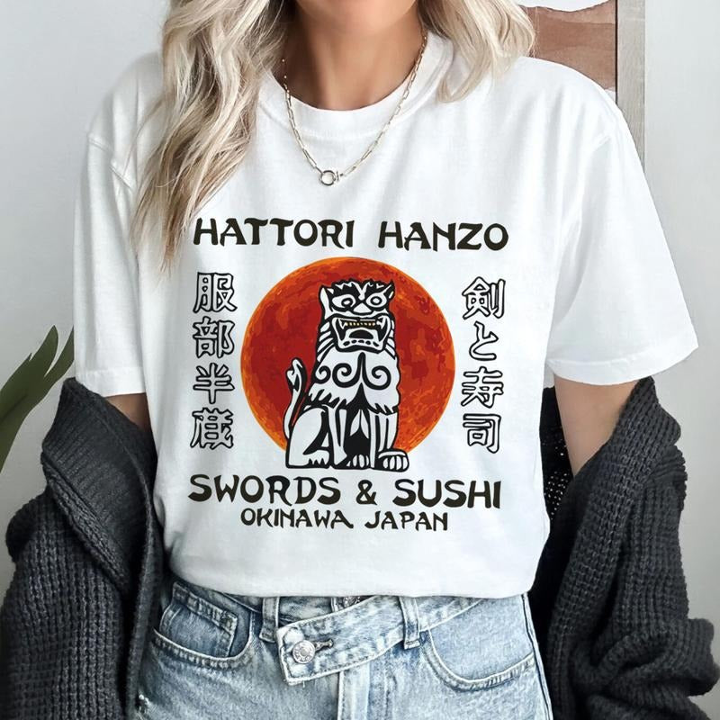 Hattori Hanzo Tee Swords And Sushi Okinawa Japan A Bill Movie Lovers Shirt Hoodie, Sweatshirt | RetroVerseTees.com