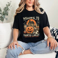Haunted Library Halloween Sweatshirt, Bookish Halloween Tee Shirt, Funny Halloween Librarian Graphic T-Shirt, Ghost...