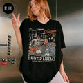Haunted Library Shirt for Book Lover, Funny Halloween Librarian Graphic Tee, Bookish Spooky Crewneck Reading Ghost...