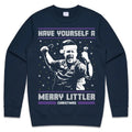 Have Yourself A Merry Littler Christmas Jumper Sweater Sweatshirt Little Darts Pub 180 Funny Xmas Crewneck Cotton...