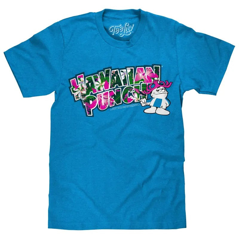 Hawaiian Punch Floral Print T-Shirt - Blue Hoodie, Sweatshirt | RetroVerseTees.com