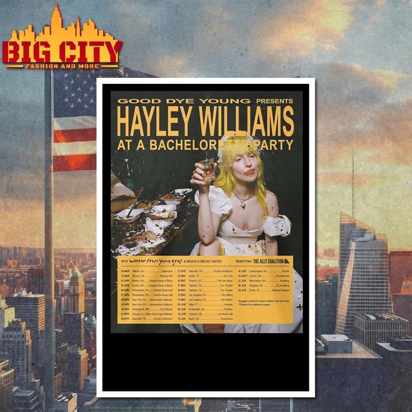 Hayley Williams Ego Death at a Bachelorette Party Tour 2026 poster shirt